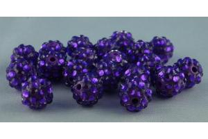 50 Shamballa Strassperlen  Beads 10mm lila